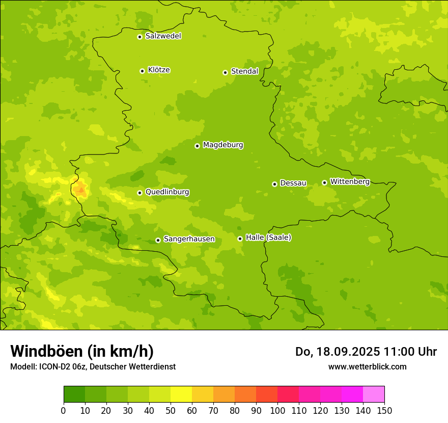 Modellkarten Windgeschwindigkeit