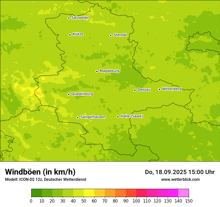Modellkarten Windgeschwindigkeit