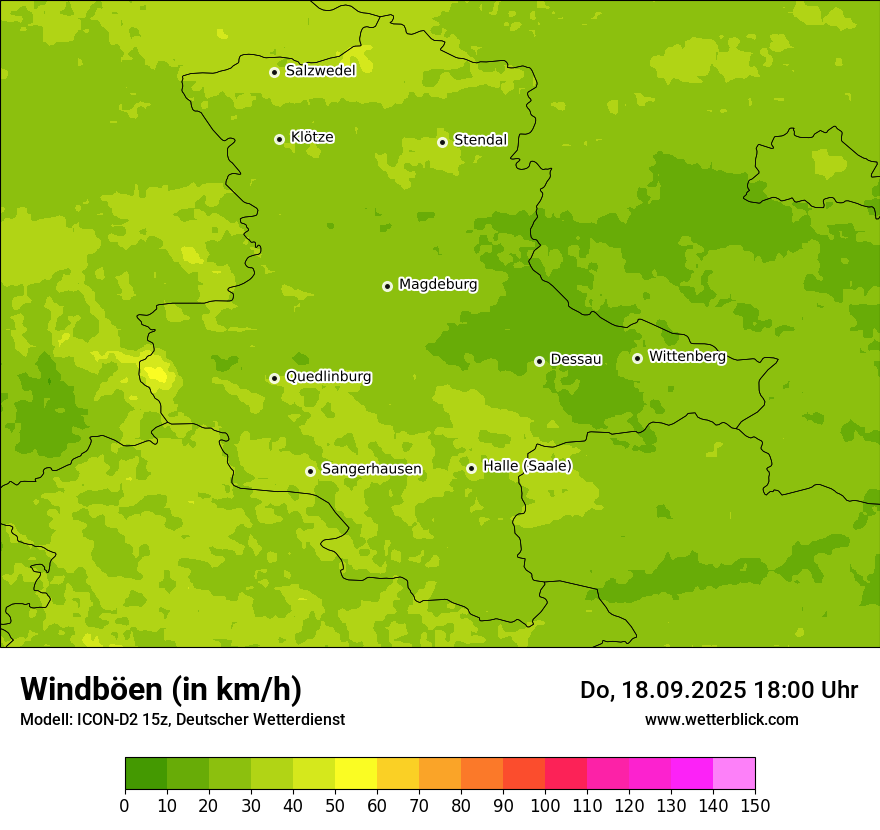 Modellkarten Windgeschwindigkeit