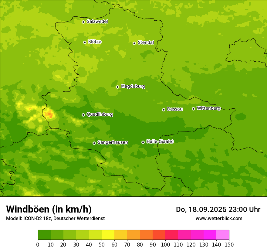 Modellkarten Windgeschwindigkeit