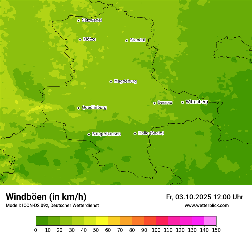 Modellkarten Windgeschwindigkeit