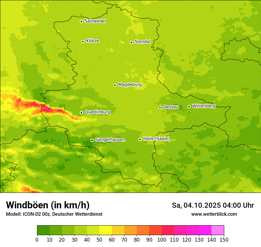 Modellkarten Windgeschwindigkeit