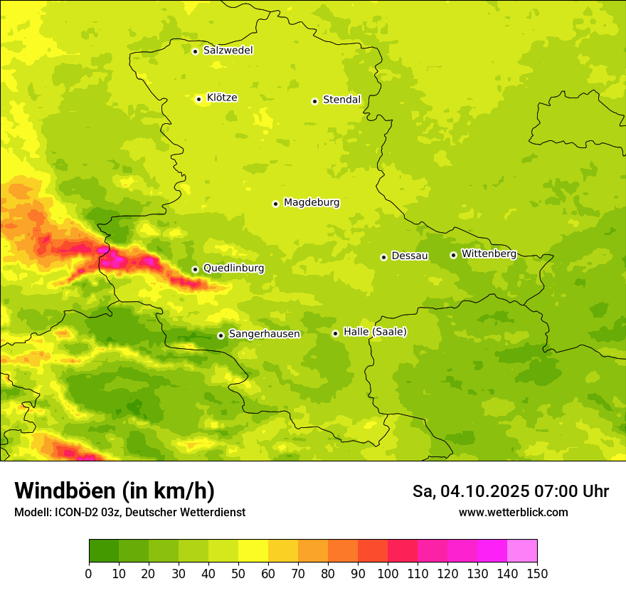 Modellkarten Windgeschwindigkeit