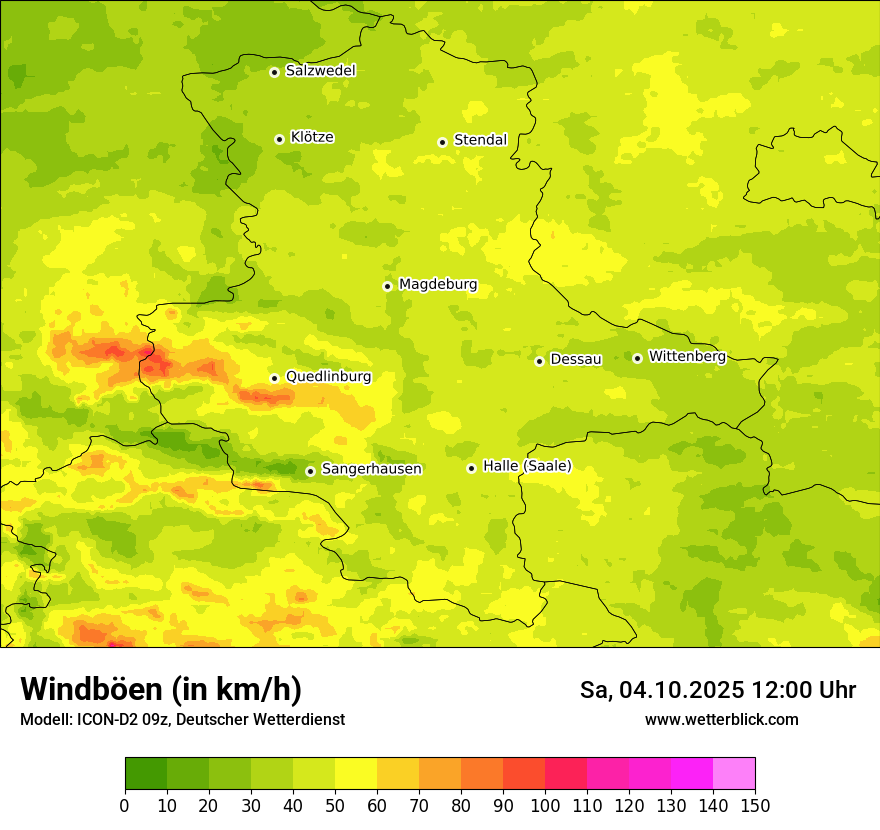 Modellkarten Windgeschwindigkeit