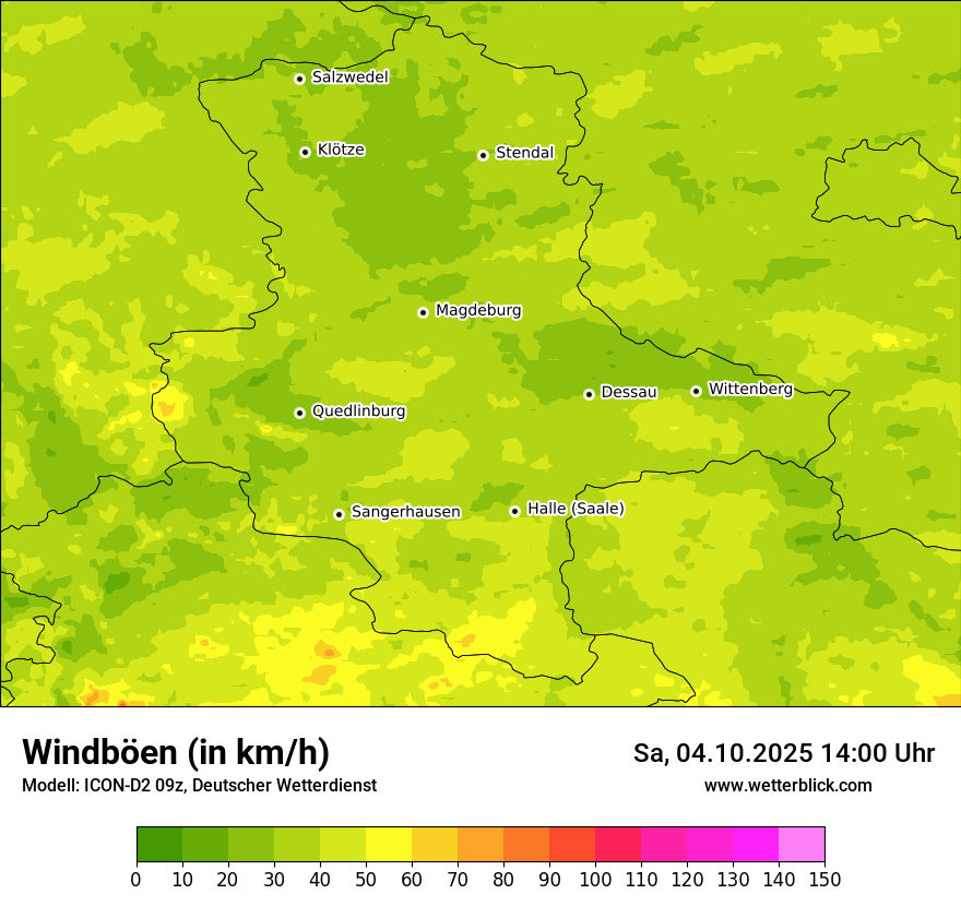 Modellkarten Windgeschwindigkeit
