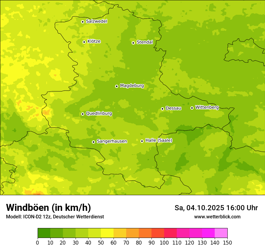 Modellkarten Windgeschwindigkeit