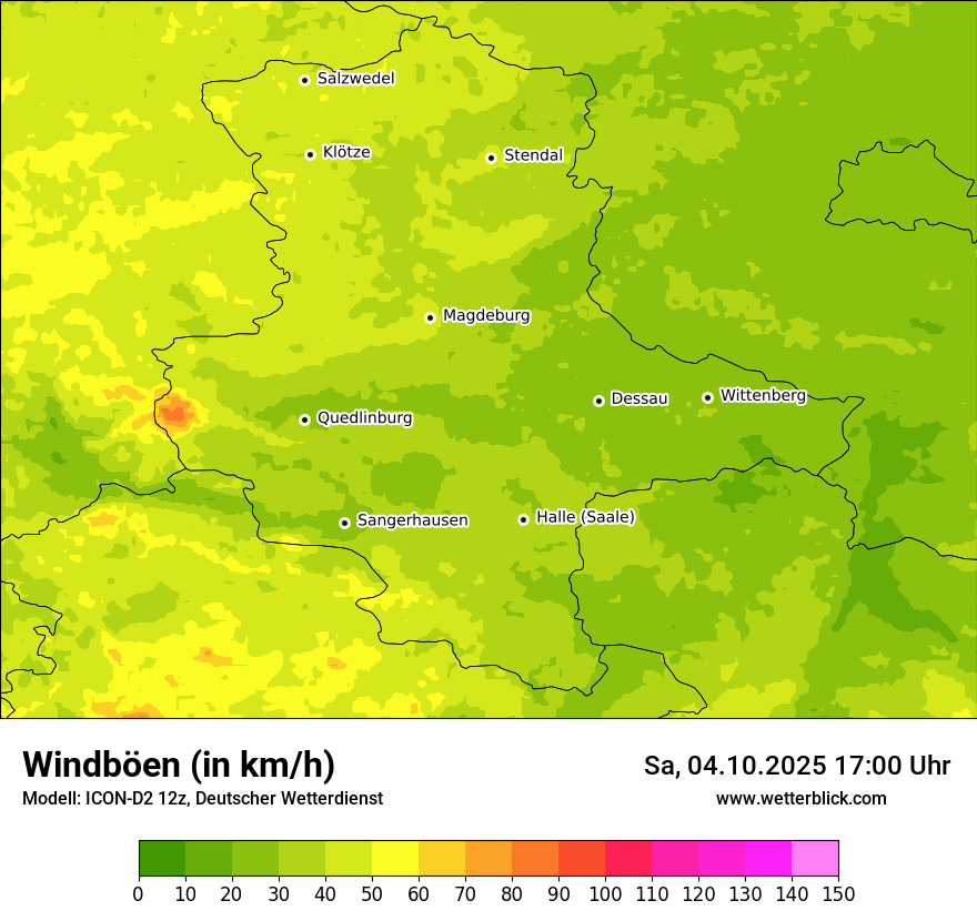 Modellkarten Windgeschwindigkeit