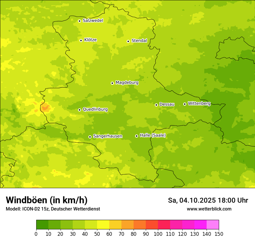 Modellkarten Windgeschwindigkeit