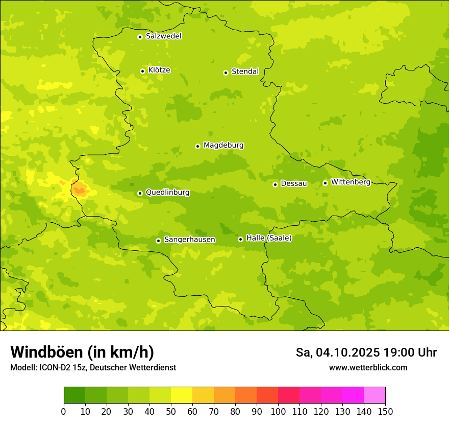 Modellkarten Windgeschwindigkeit