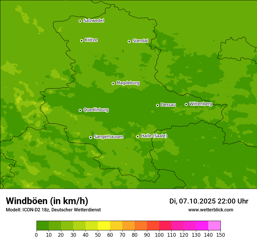 Modellkarten Windgeschwindigkeit