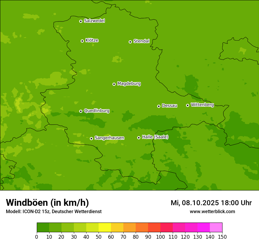 Modellkarten Windgeschwindigkeit