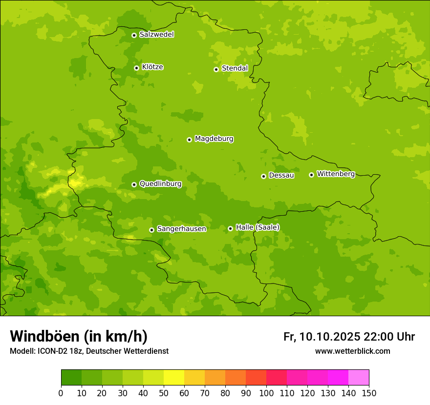 Modellkarten Windgeschwindigkeit