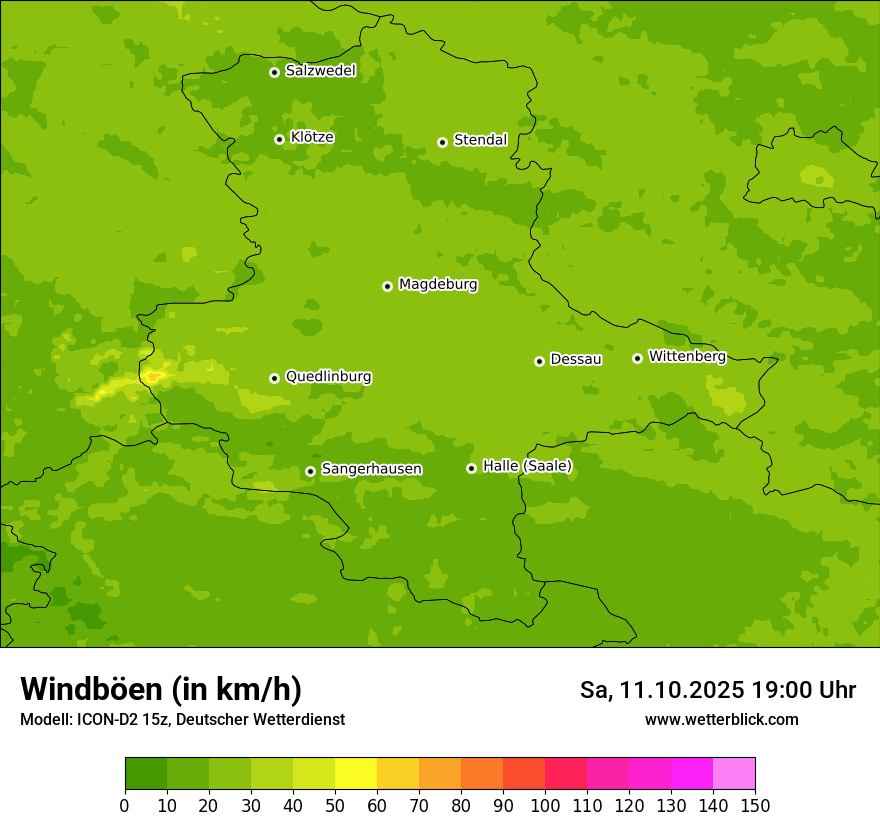 Modellkarten Windgeschwindigkeit