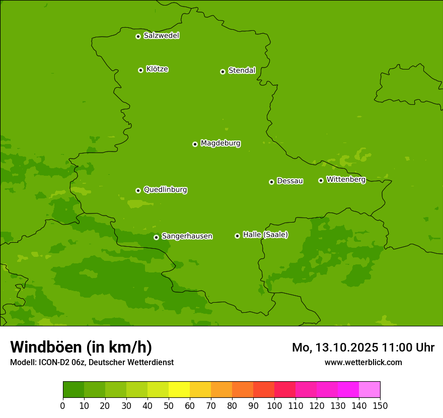 Modellkarten Windgeschwindigkeit