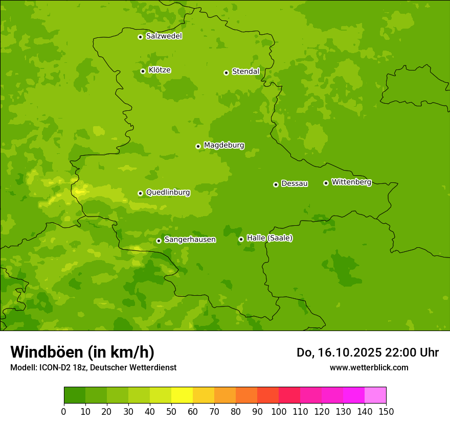Modellkarten Windgeschwindigkeit
