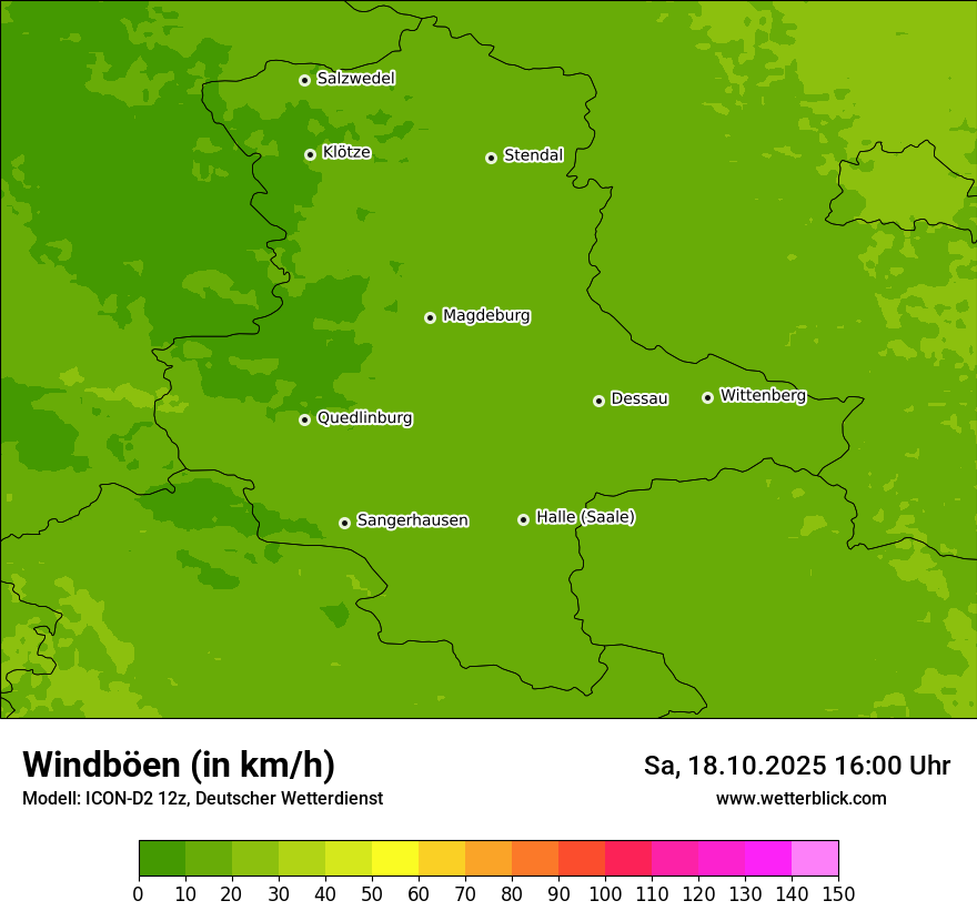 Modellkarten Windgeschwindigkeit