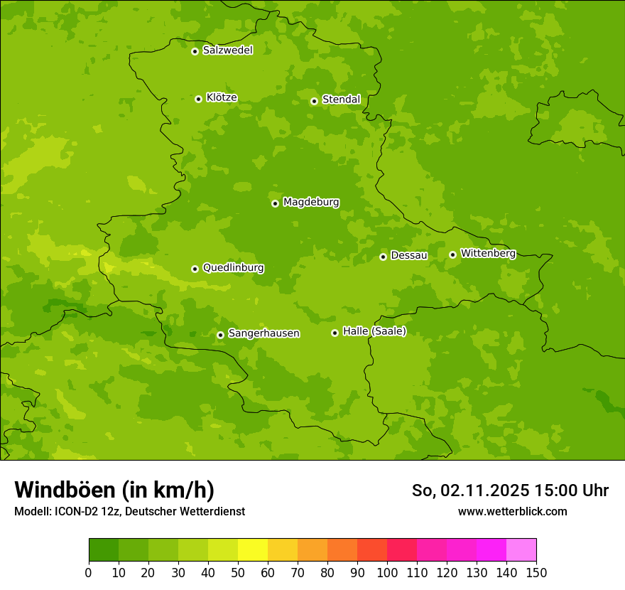 Modellkarten Windgeschwindigkeit