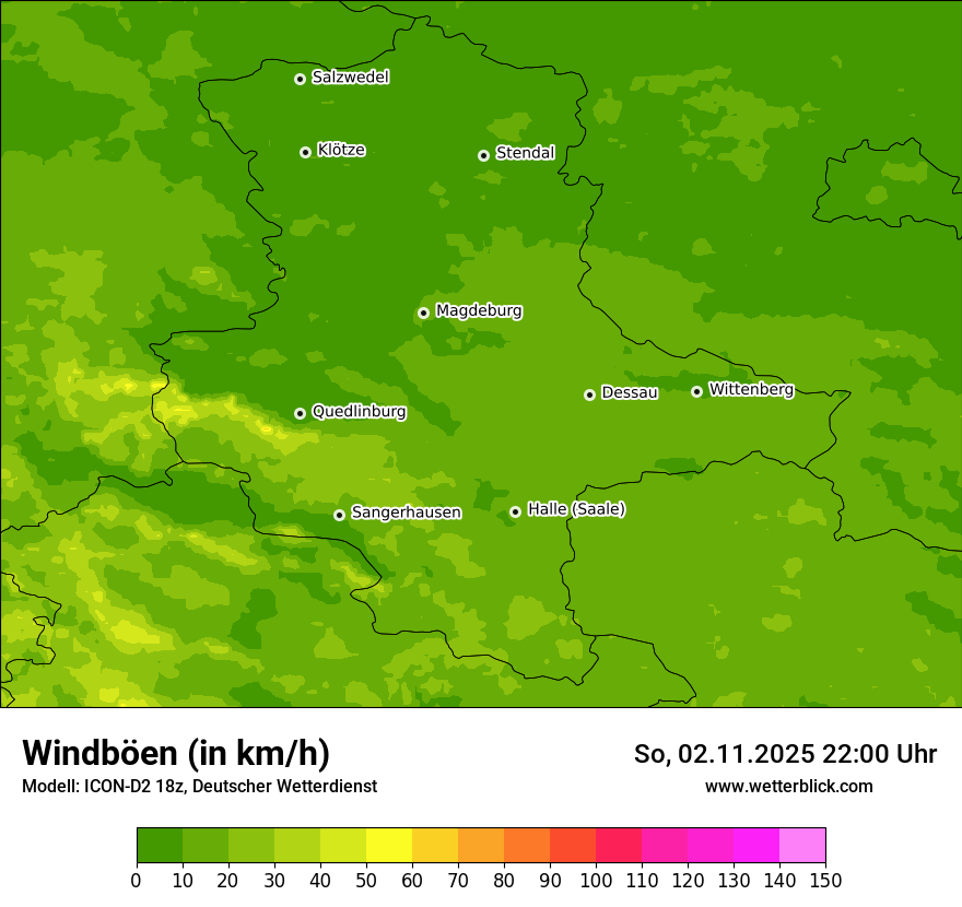 Modellkarten Windgeschwindigkeit