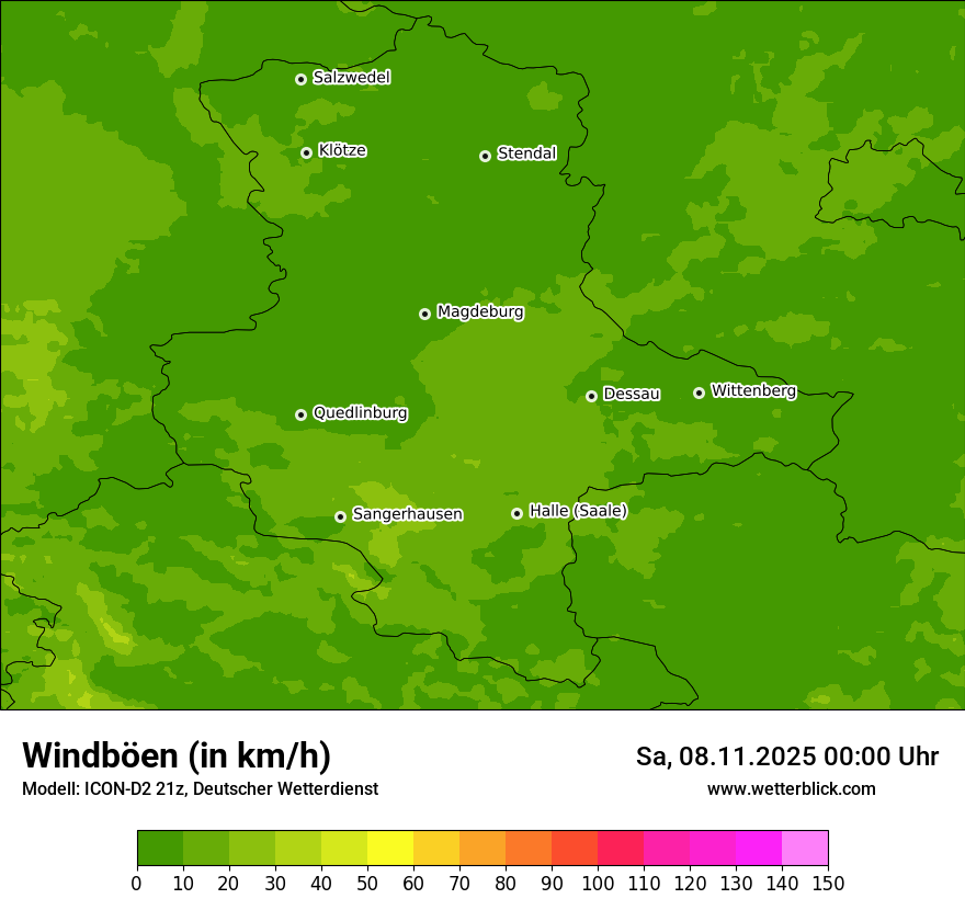 Modellkarten Windgeschwindigkeit