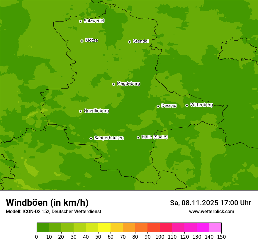 Modellkarten Windgeschwindigkeit