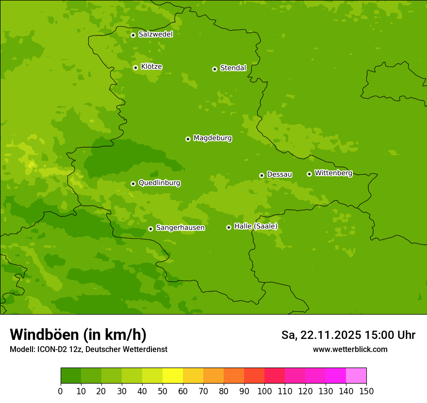 Modellkarten Windgeschwindigkeit