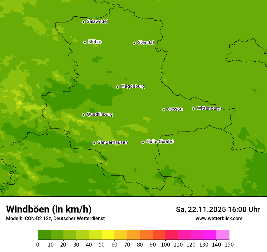 Modellkarten Windgeschwindigkeit
