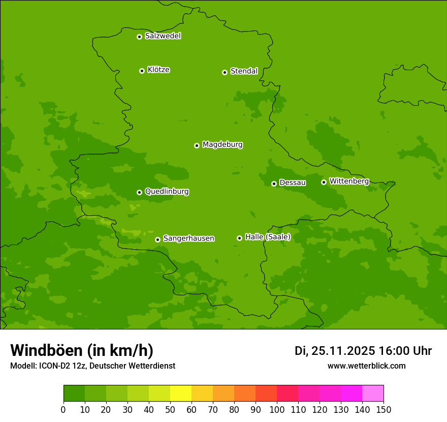 Modellkarten Windgeschwindigkeit