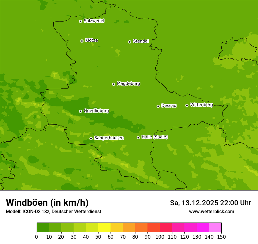 Modellkarten Windgeschwindigkeit