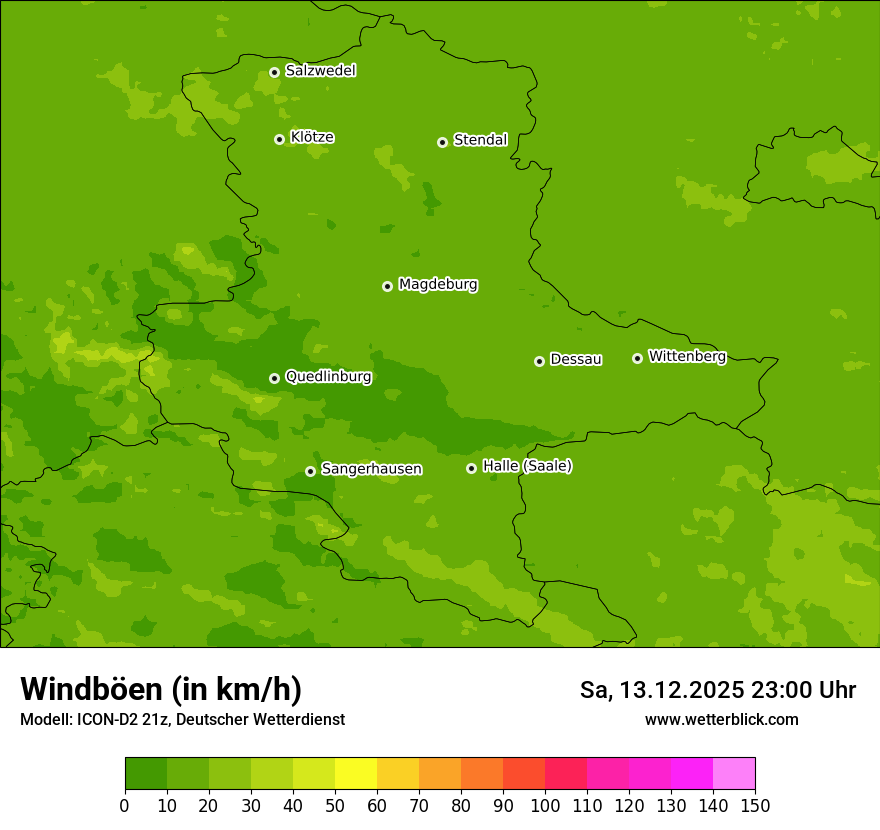 Modellkarten Windgeschwindigkeit