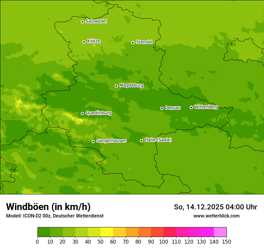 Modellkarten Windgeschwindigkeit