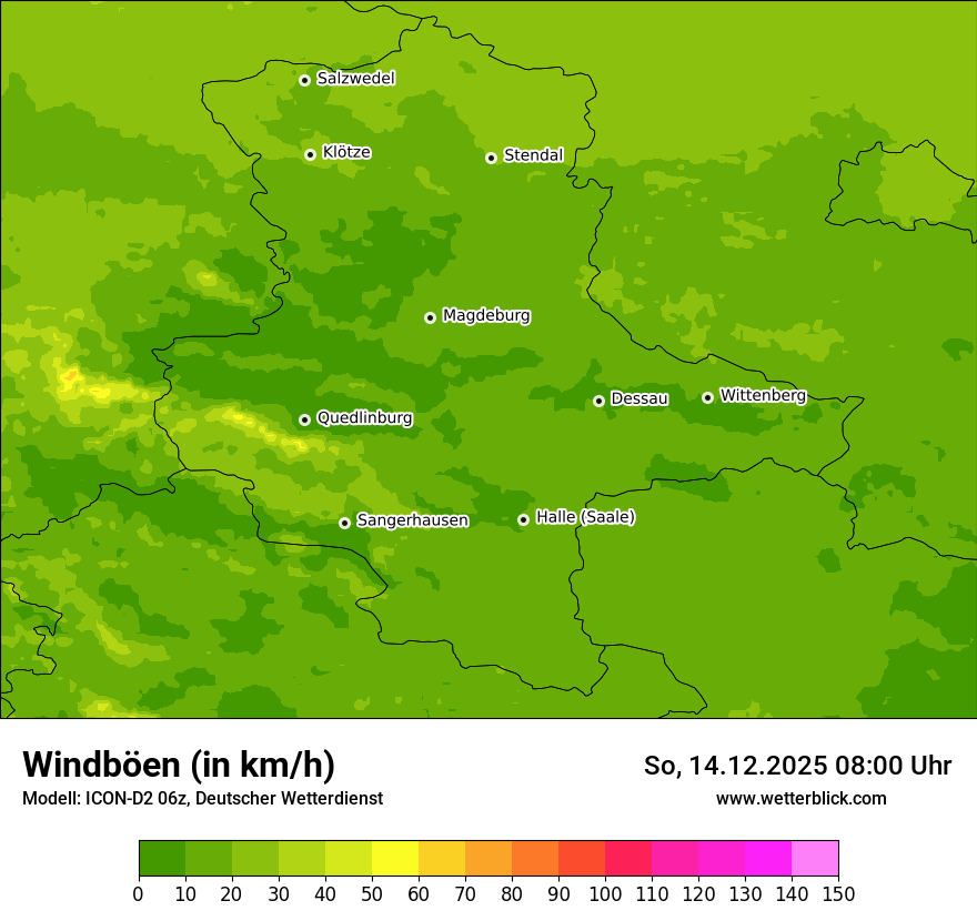 Modellkarten Windgeschwindigkeit