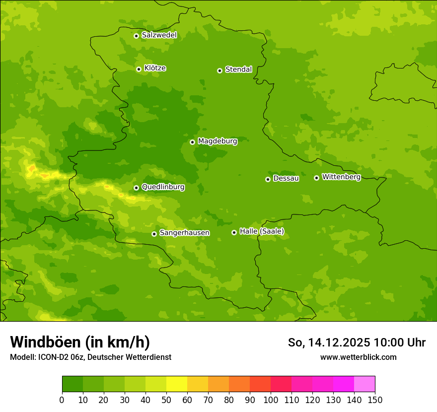 Modellkarten Windgeschwindigkeit