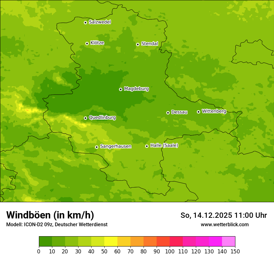 Modellkarten Windgeschwindigkeit