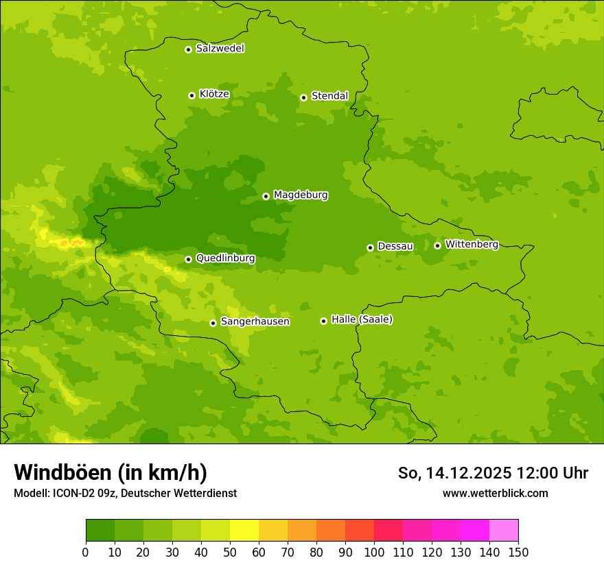 Modellkarten Windgeschwindigkeit