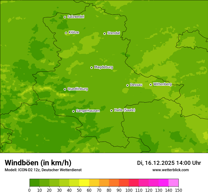 Modellkarten Windgeschwindigkeit