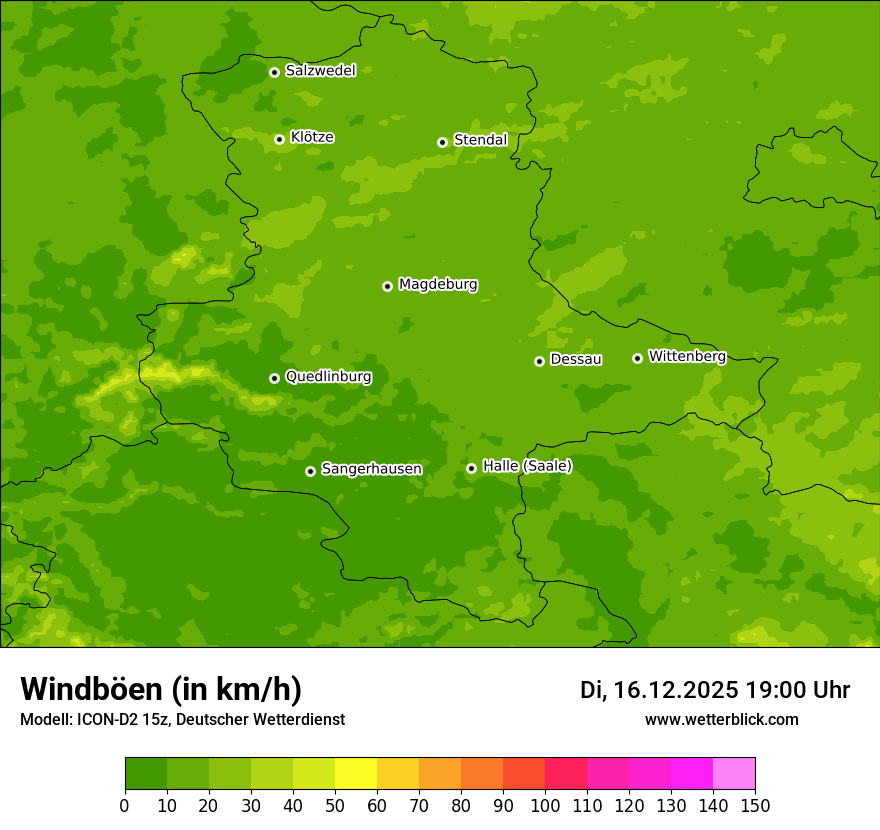 Modellkarten Windgeschwindigkeit