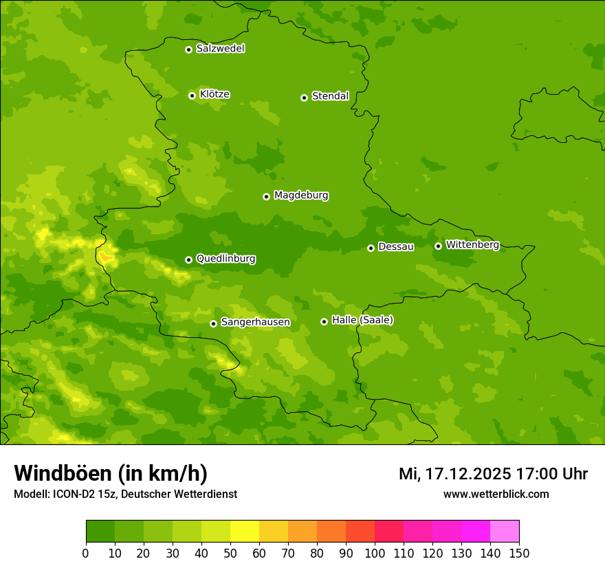 Modellkarten Windgeschwindigkeit