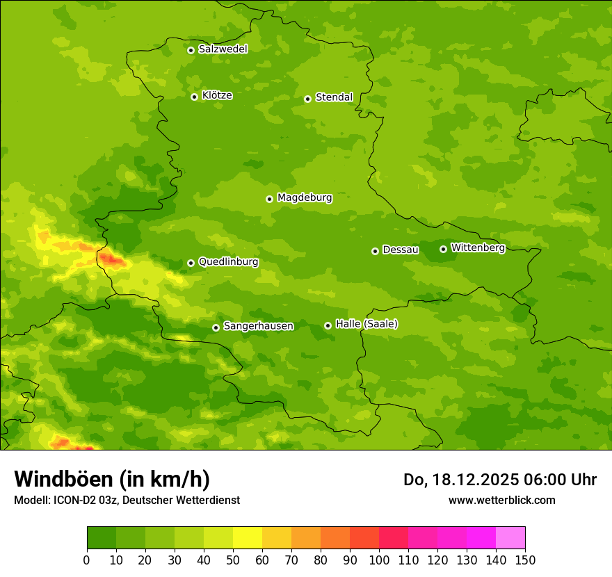 Modellkarten Windgeschwindigkeit
