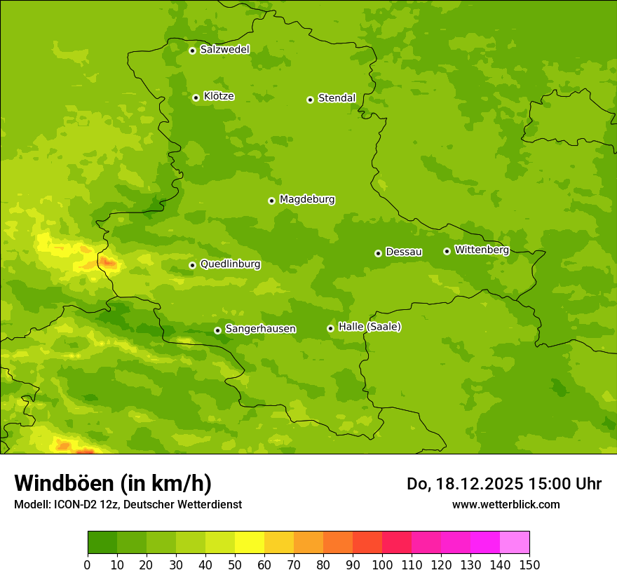 Modellkarten Windgeschwindigkeit