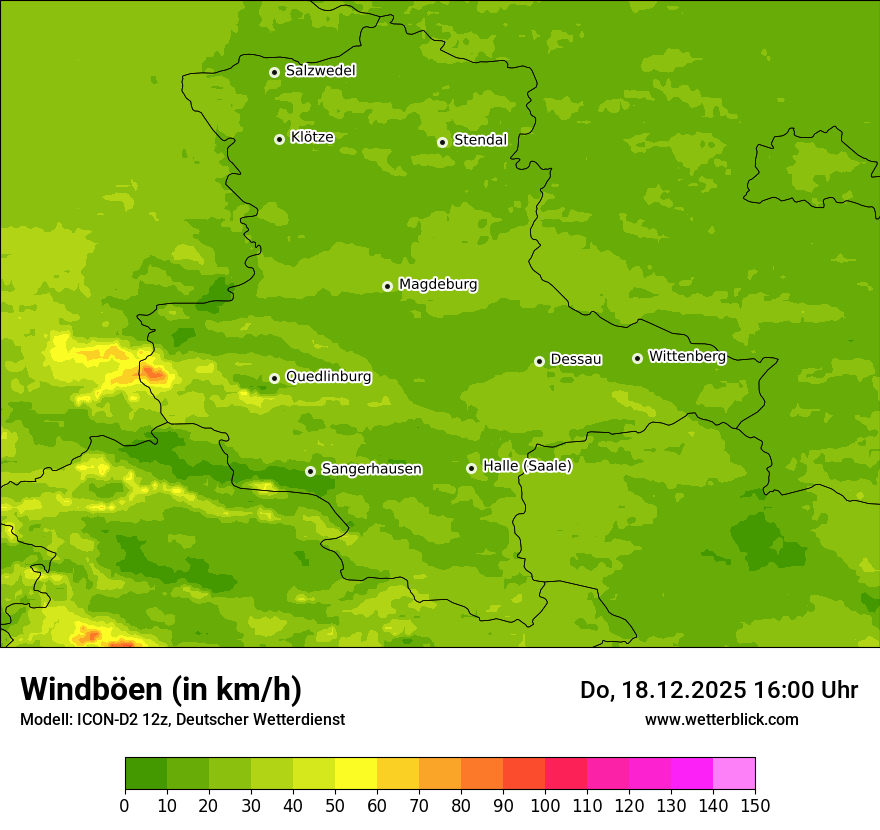 Modellkarten Windgeschwindigkeit