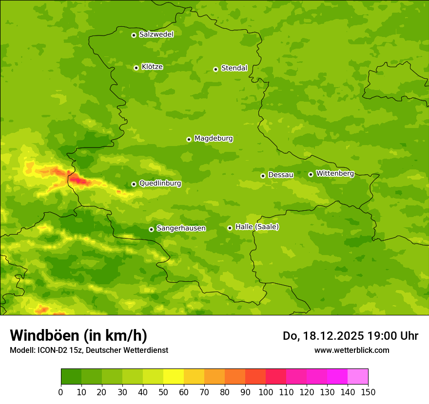 Modellkarten Windgeschwindigkeit