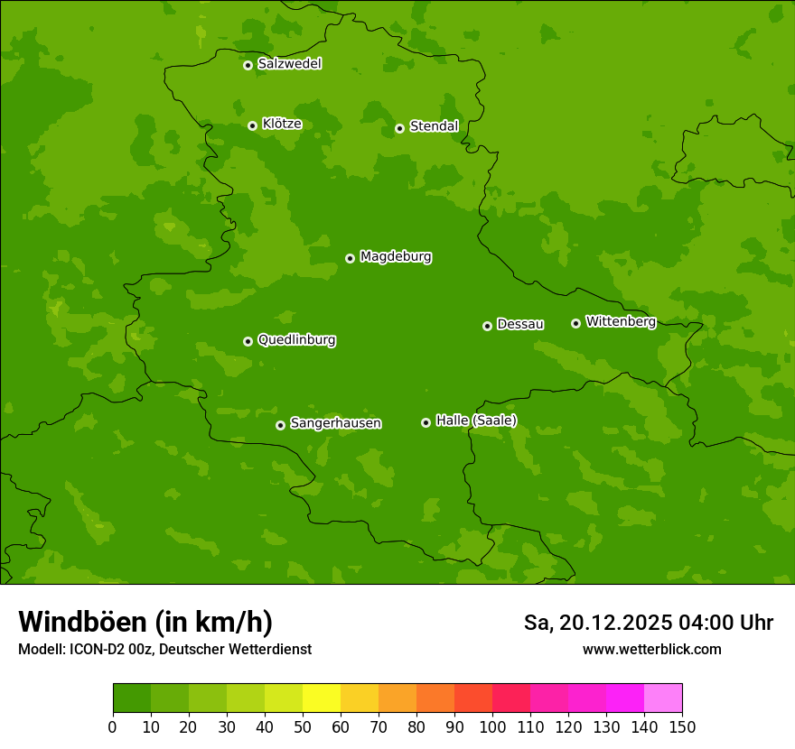 Modellkarten Windgeschwindigkeit