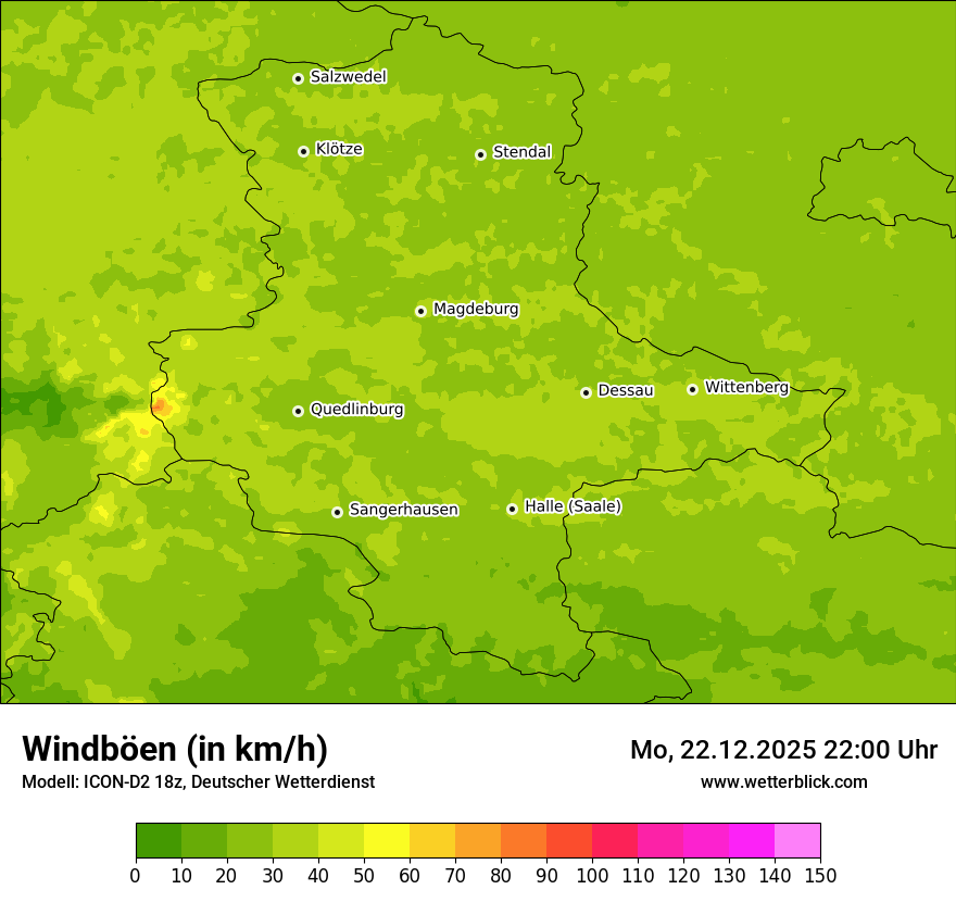 Modellkarten Windgeschwindigkeit