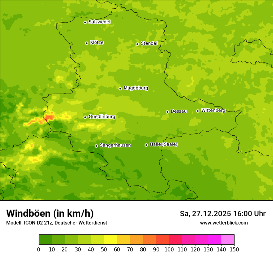 Modellkarten Windgeschwindigkeit