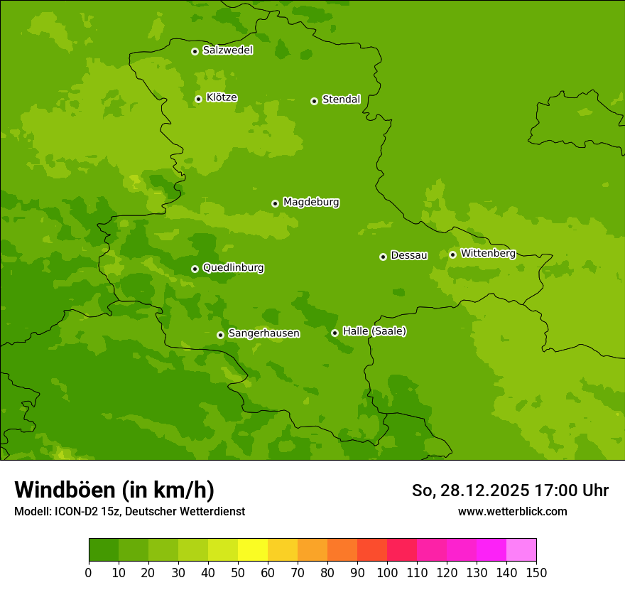 Modellkarten Windgeschwindigkeit