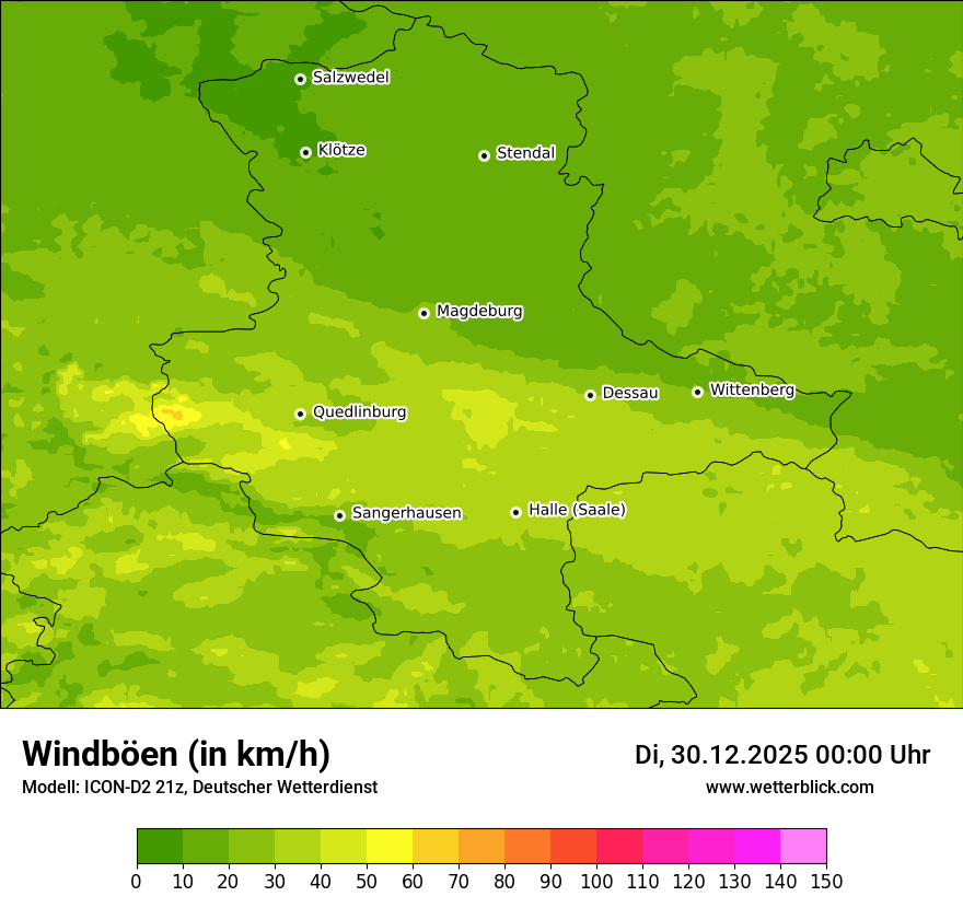 Modellkarten Windgeschwindigkeit