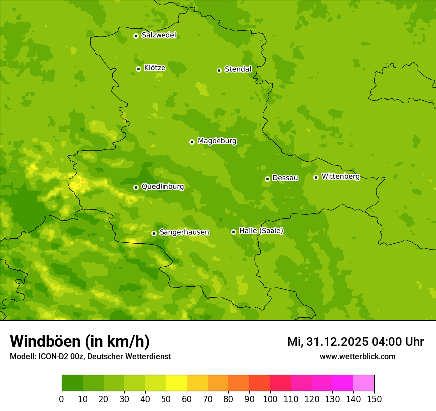 Modellkarten Windgeschwindigkeit