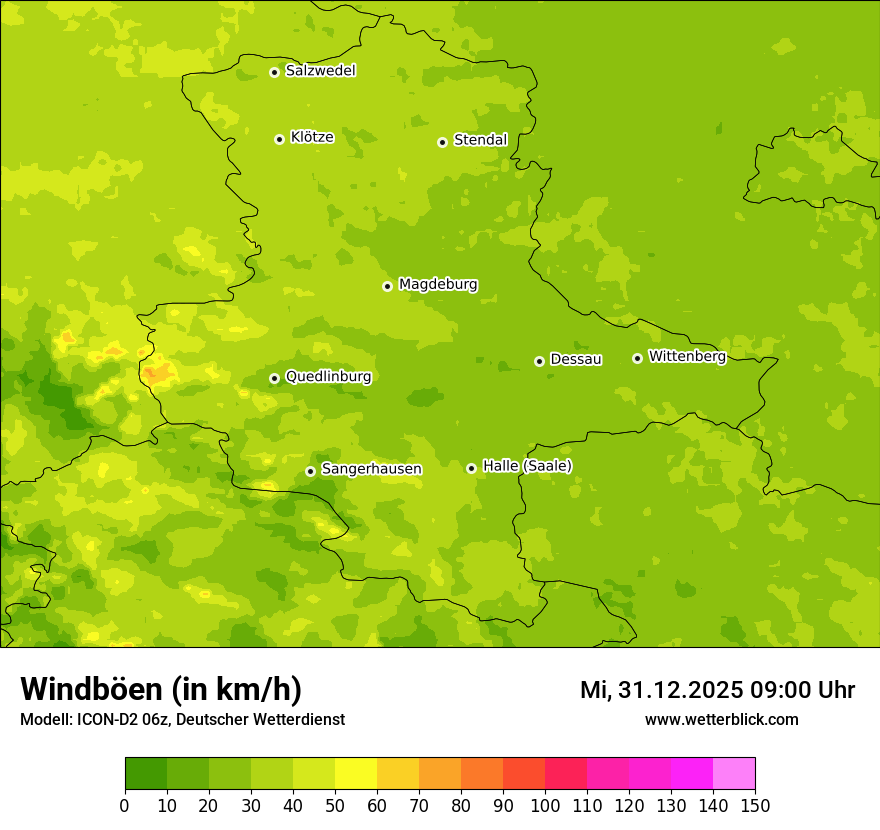 Modellkarten Windgeschwindigkeit