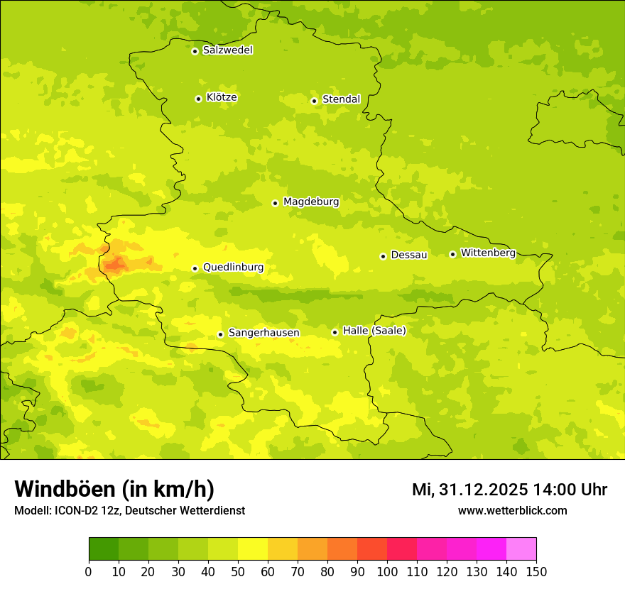 Modellkarten Windgeschwindigkeit