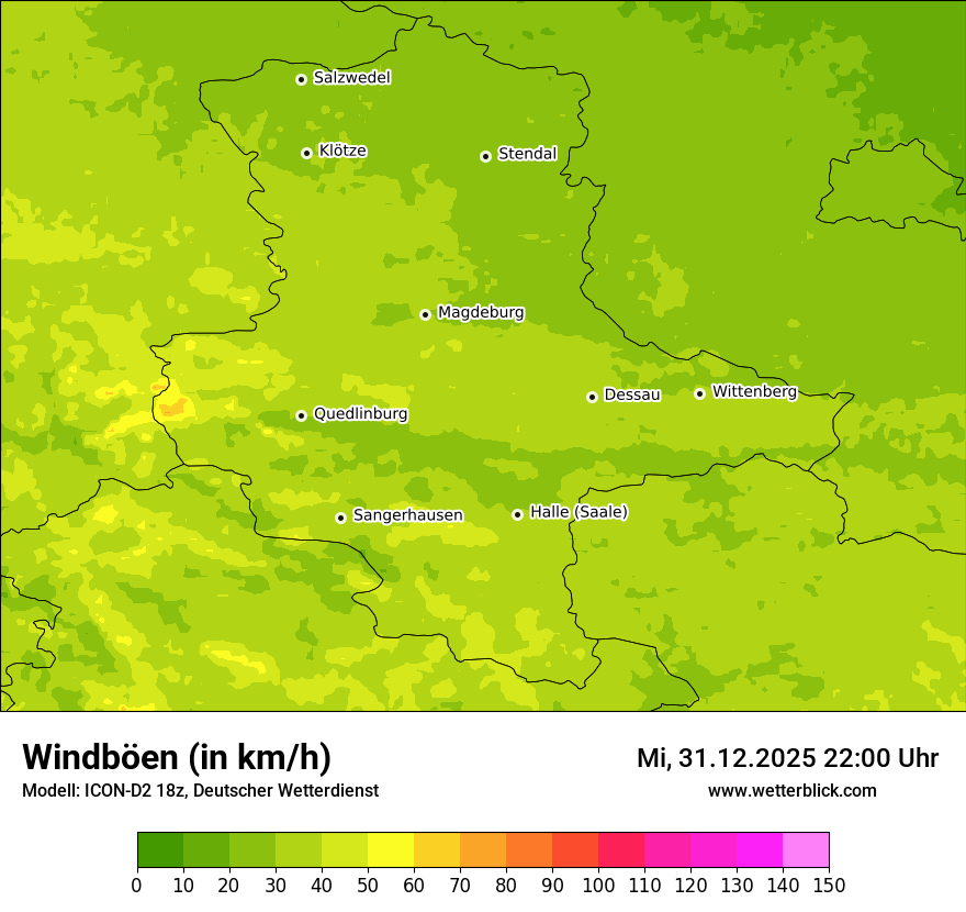 Modellkarten Windgeschwindigkeit